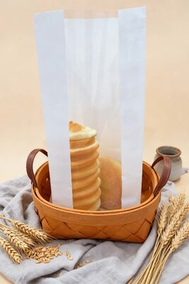 Custom kraft paper  claer window SOS bag Bakery Bag Bread Bag Food Bag