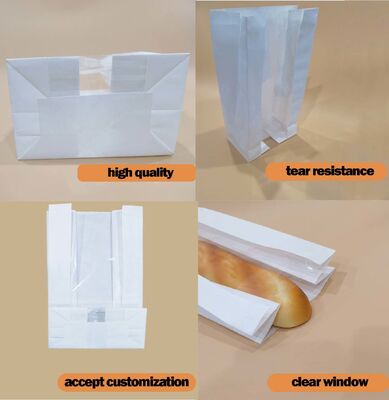 Custom kraft paper  claer window SOS bag Bakery Bag Bread Bag Food Bag