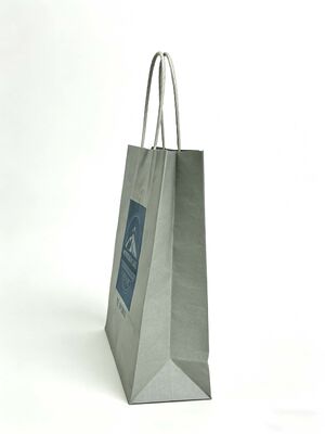 Custom Disposable Kraft Paper  Twisted  handle  Bag Printing MOQ 50000 Pieces Take Away Bag