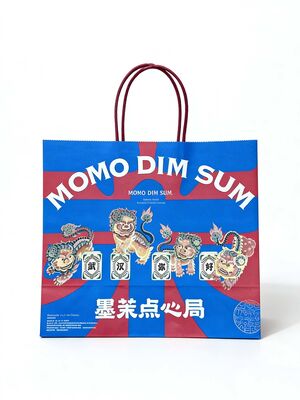 Custom Disposable Kraft Paper  twisted  handle  Bag Printing MOQ 50000 Pieces Take Away Bag