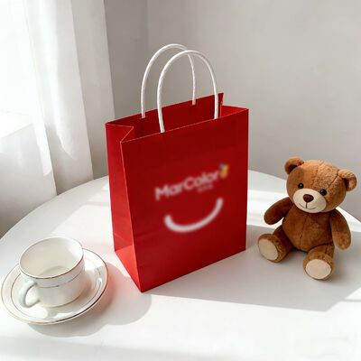 Custom Disposable Kraft Paper  twisted  handle  Bag Printing Take Away Bag