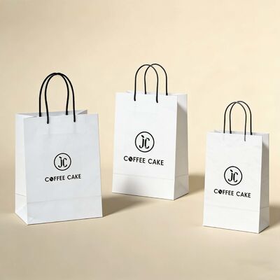Custom Disposable Kraft Paper  Twisted  Handle  Bag Printing Shopping Bags