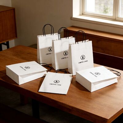 Custom Disposable Kraft Paper  Twisted  Handle  Bag Printing Shopping Bags