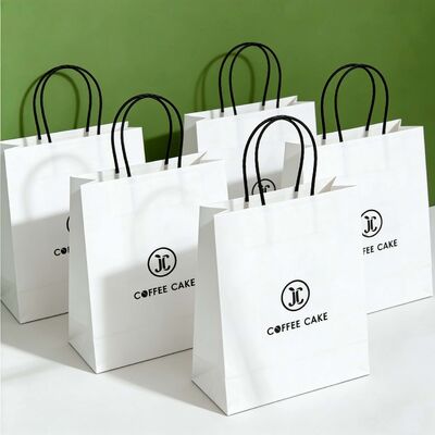 Custom Disposable Kraft Paper  Twisted  Handle  Bag Printing Shopping Bags
