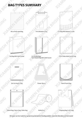 Customized Flat Satchel Kraft Paper  Bread Bakery Food Bag