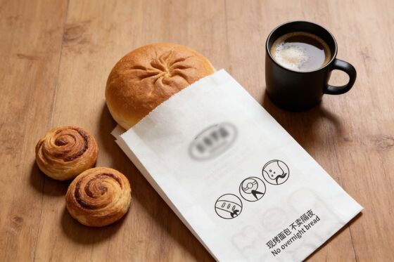 Eco Friendly Custom Recycled Bread Bag with Bespoke Logo Design and Adjustable Strap Bakery Bag Bread Bag Food Bag