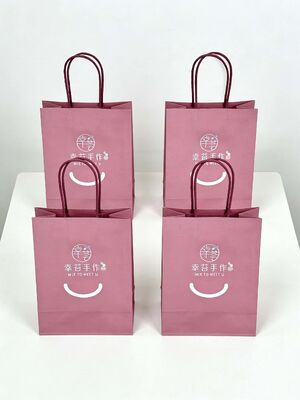 Customizable Recyclable Shopping Food Delivery Brown Craft Paper Bag Take Away Grocery Kraft Paper Carrier Bags with Handle Take away Bag