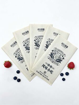 Customized Flat Satchel Kraft Paper  Bread Bakery Food Bag