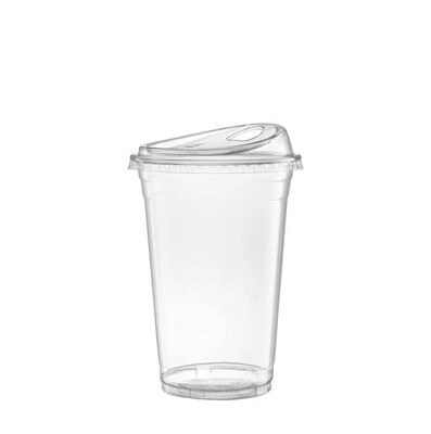 Disposable Custom Logo Printed Cold Coffee Cup  Plastic Cups with Sip Lids