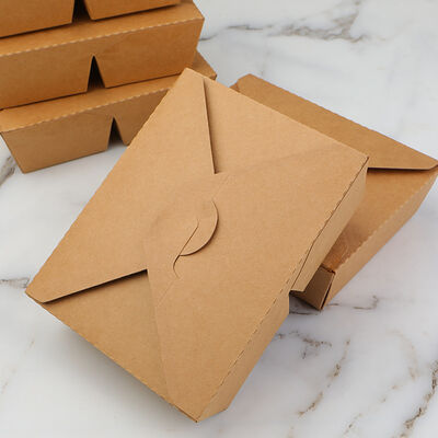 Customized Kraft Paper Lunch Box Food Grade Takeaway Square Bowl