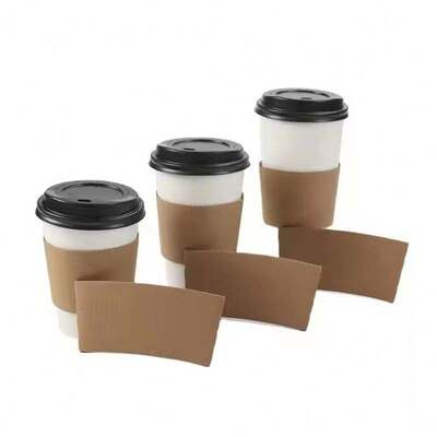 Custom Disposable Kraft Coffee Cup Sleeve Kpop Inspired Corrugated Paper for Hot Drinks Like Tea Milk Craft Paper