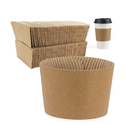 Custom Disposable Kraft Coffee Cup Sleeve Kpop Inspired Corrugated Paper for Hot Drinks Like Tea Milk Craft Paper