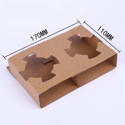 Eco-Friendly Kraft Cardboard Coffee Cup Carriers Disposable Takeaway Holders for Beverage Delivery