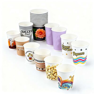 Custom Printed Degradable Wholesale 10 12oz Disposable Double Wall Hot Coffee Paper Cup