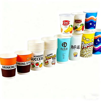Custom Printed Degradable Wholesale 10 12oz Disposable Double Wall Hot Coffee Paper Cup