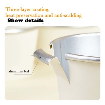 Custom High Quality Gold Foil Silver Foil Paper Salad Bowl Paper Disposable Soup Cups Takeout Food Lunch Box Noodles Paper Containers