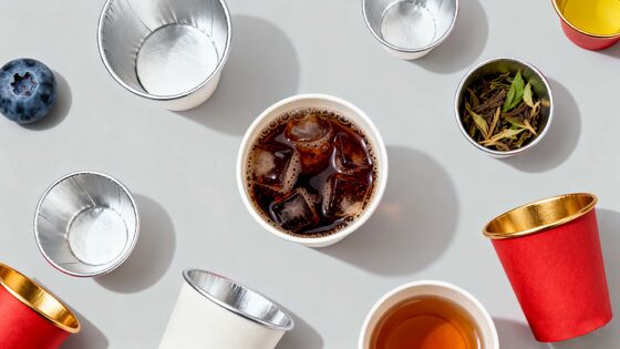 Custom High Quality Gold Foil Paper Disposable Cup Cups