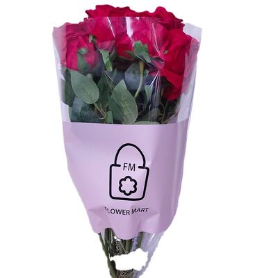 Custom Logo Printed Flower Wrapping Paper Bags Floral Wrapping Clear Flower Sleeves for Floral Bouquets Packaging