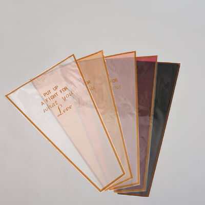 Custom Logo Printed Flower Wrapping Paper Bags Floral Wrapping Clear Flower Sleeves for Floral Bouquets Packaging