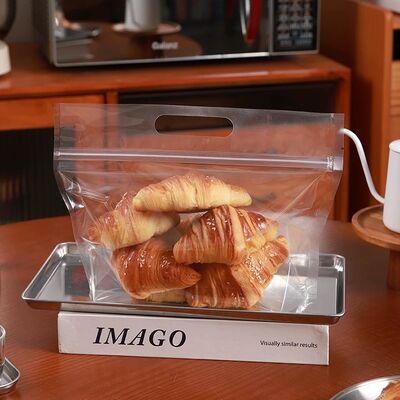 Custom Recyclable Ziplock Plastic Bread Bag Low Moisture For Food Packaging