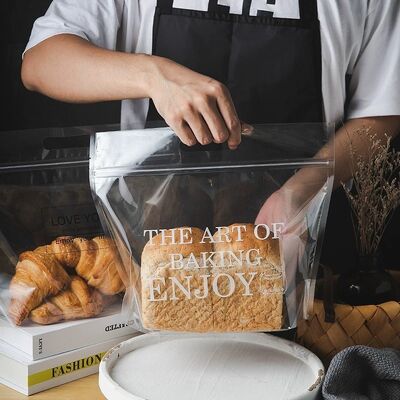 Custom Recyclable Ziplock Plastic Bread Bag Low Moisture For Food Packaging