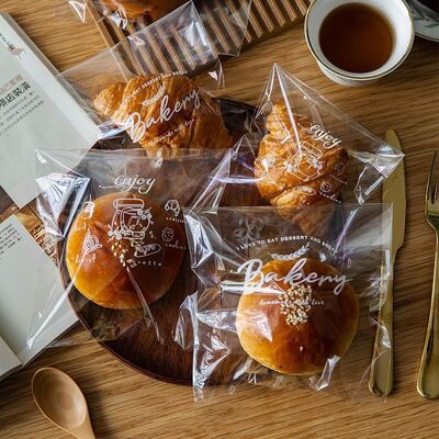 Custom Flat Opp Plastic Bread Transparent Clear Food Packing Bag