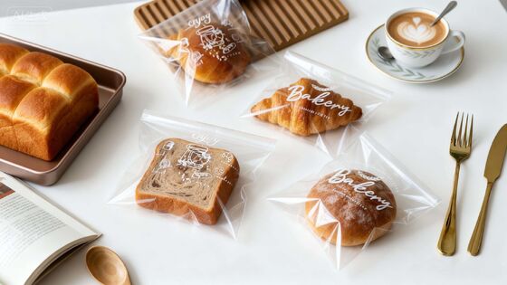 Custom Flat Opp Plastic Bread Transparent Clear Food Packing Bag