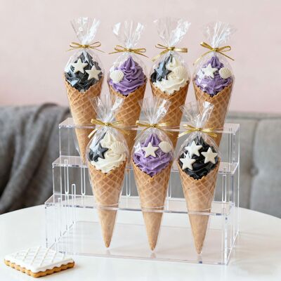 Customizable Clear Cellophane Plastic Popcorn Bag Cone Cellophane Bag For Food Packaging