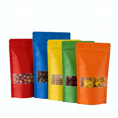 Customizable Stand up Pouch With Window  Food Packaging Bag Ziplock Bag