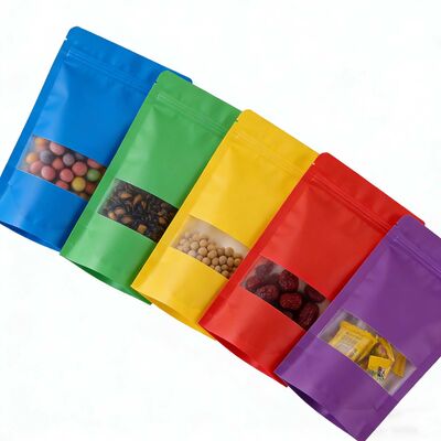 Customizable Stand up Pouch With Window  Food Packaging Bag Ziplock Bag