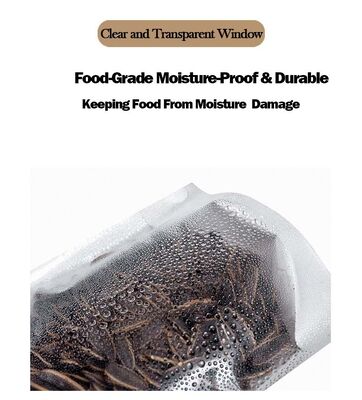 Customizable White Kraft Paper  Stand-up Pouches With Window For Food Packaging