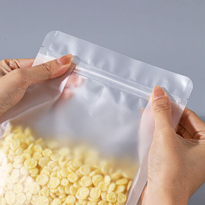 Customizable Frosted Stand-Up Pouch square bottom Bag For Food Packaging