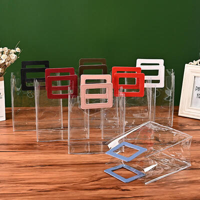 Customizable Food-Grade Transparent/Frosted Flat Satchel Self-Sealing  Plastic Bags Carry Handle For Food Packaging