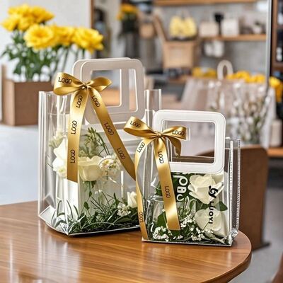 Customizable Food-Grade Transparent/Frosted Flat Satchel Self-Sealing  Plastic Bags Carry Handle For Food Packaging