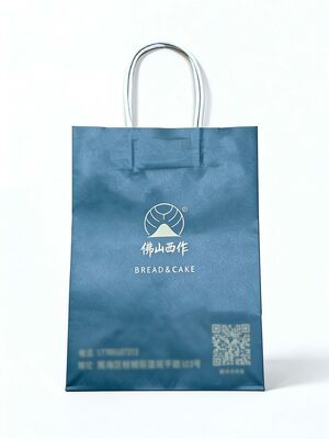 Customized Kraft Paper Twisted  Handle Bag Printing Take Away Bag
