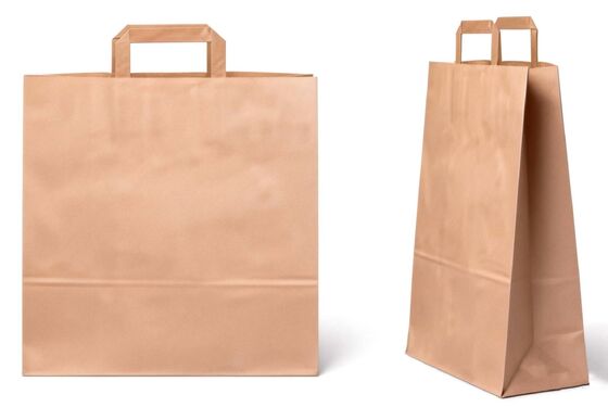 Custom Disposable Kraft Paper Twisted  Handle  Bag Printing MOQ 50000 Pieces