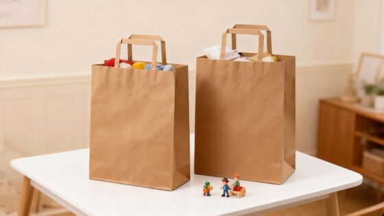 Custom Disposable Kraft Paper Twisted  Handle  Bag Printing MOQ 50000 Pieces