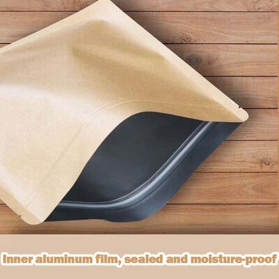 Wholesale Custom Flat-bottom Kraft Bag | Self-sealing Aluminum-plated (MOQ 50000, FDA Approved