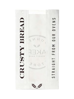 Bulk Flat Bottom White Paper Bread Bag Packaging For Loaf Bread Customized Bakery Bag Food Bag