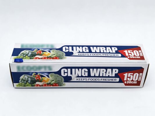100% Safe PE Cling Film With Cutter Box for Food Wrap Fruits and Vegetables Packaging Made in CHina