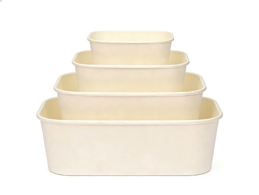 Custom Disposable Biodegradable Paper Bowl Heatable Kraft Waterproof Packaging Food Container Lunch Box