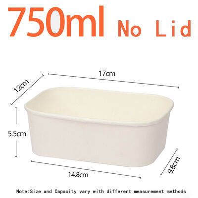 Custom Disposable Biodegradable Paper Bowl Heatable Kraft Waterproof Packaging Food Container Lunch Box